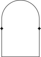 Minimalistic linear arches frame, elements and illustrations in simple linear style vector