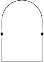 Minimalistic linear arches frame, elements and illustrations in simple linear style vector