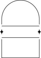 Minimalistic linear arches frame, elements and illustrations in simple linear style vector