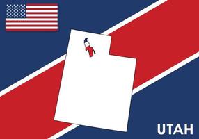 Utah - USA, United States of America Map vector template.  white color map on flag background for design, infographic - Vector illustration eps 10