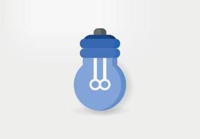 blue bulb icon with white background and shadow vector