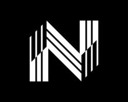 letra norte iniciales monograma futurista moderno futuro lujo minimalista monocromo vector logo diseño