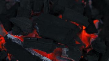 schwelend Kohlen zum Grill Kochen wie ein Hintergrund video