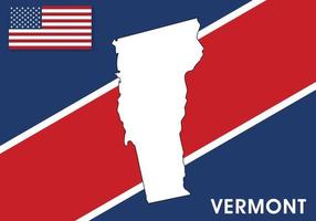 Vermont - USA, United States of America Map vector template. white color map on flag background for design, infographic - Vector illustration eps 10