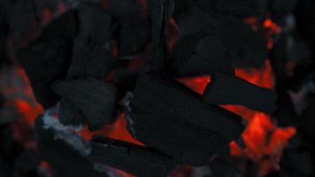 schwelend Kohlen zum Grill Kochen wie ein Hintergrund video