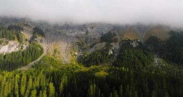 Aerial view of the beautiful mountain landscape near lake Oeschinensee video