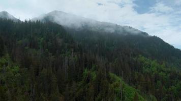 Aerial view of a summer rocky mountain landscape in cloudy day. High Tatras video