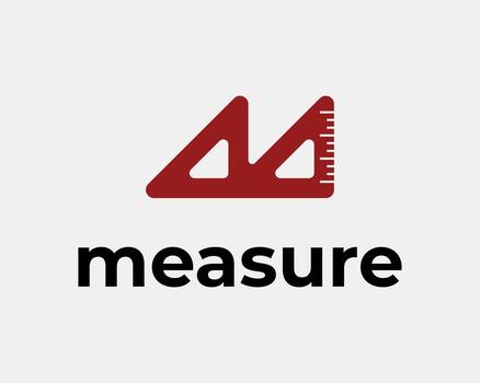 Letter M Initials Measurement Ruler Measure Scale Tool Instrument Simple Minimal Vector Logo Design