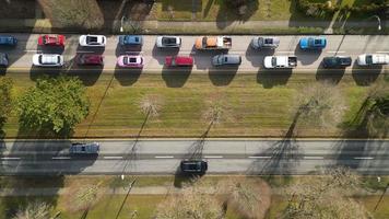 Top down view of city traffic. video