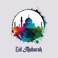 eid mubarak islamic full color design vector