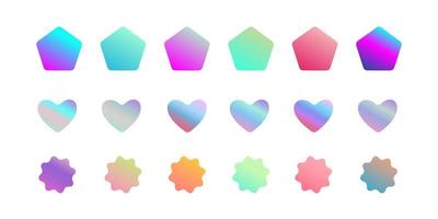 Various y2k style gradient elements modern design vector