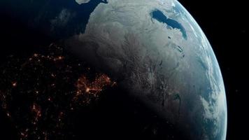 ruimte vlucht bovenstaand aarde, 4k video