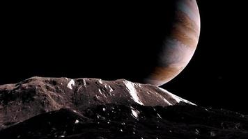 Flug auf Jupiter Mond, Zoomen aus im Raum video
