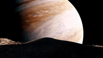 Jupiter Timelapse From Moon, Solar System 4K video