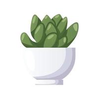 Cactus succulent houseplant in pot. Indoor potted house plant in flowerpot. Home garden, greenhouse, florarium, gardening lover. Domestic store poster, banner, flyer, advertising, promo. vector