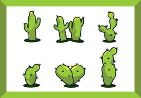 Cactus plants frame set. Isolated realistic vector illustration on a white background