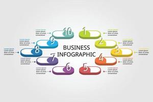 step number chart template for infographic for presentation for 10 element vector