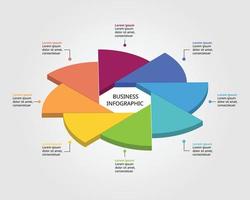 circle pie chart template for infographic for presentation for 8 element vector