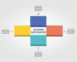 square chart template for infographic for presentation for 4 element vector