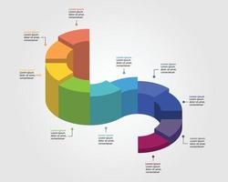 plantilla de gráfico de línea de tiempo para infografía para presentación de 10 elementos vector