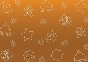 Abstract shape of icon pattern of moon, star, mosque, cloud, lantern, islamic theme geometric design. for gift wrapping and beautiful textiles vector