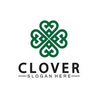 Four Leaf Clover Ornamental Logo Template Illustration Design. vector