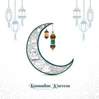 Moon ramadan kareem greeting card background vector