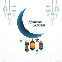 Ramadan kareem greeting card for muslim holiday background vector