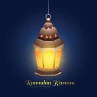 Illustration arabic lamps ramadan kareem greeting card background vector