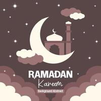 Editable Ramadan sale poster template. with paper cut ornaments, mosque, moon and stars. Design for social media and web. Vector illustration