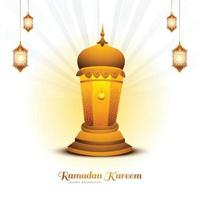 Beautiful colorful traditional turkish lamps ramadan kareem celebration background vector