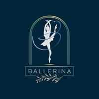 bailarina danza en ballet movimiento danza estilo logo modelo diseño vector para marca o empresa y otro