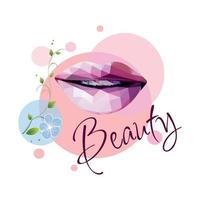 Abstract Lips Beauty mosaic logo template design for brand or company and other vector