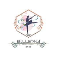 bailarina danza en ballet movimiento danza estilo logo modelo diseño vector para marca o empresa y otro