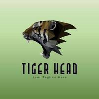 Tigre cabeza mosaico logo modelo diseño para marca o empresa y otro vector