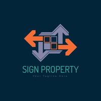 Sign Home Property real estate logo template design for brand or company and other vector