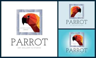 parrot bird head beauty mosaic logo template design for brand or company and other vector