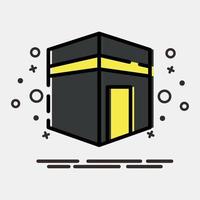 Icon kaaba mecca. Islamic elements of Ramadhan, Eid Al Fitr, Eid Al Adha. Icons in MBE style. Good for prints, posters, logo, decoration, greeting card, etc. vector