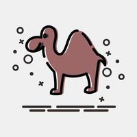 Icon camel. Islamic elements of Ramadhan, Eid Al Fitr, Eid Al Adha. Icons in MBE style. Good for prints, posters, logo, decoration, greeting card, etc. vector