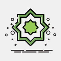 Icon islamic ornament. Islamic elements of Ramadhan, Eid Al Fitr, Eid Al Adha. Icons in MBE style. Good for prints, posters, logo, decoration, greeting card, etc. vector