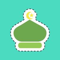 Sticker line cut mosque domes. Islamic elements of Ramadhan, Eid Al Fitr, Eid Al Adha. Good for prints, posters, logo, decoration, greeting card, etc. vector