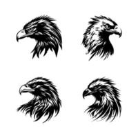 A majestic collection of eagle logo silhouettes, Hand drawn in intricate detail. Perfect for any brand or project that values strength and freedom vector