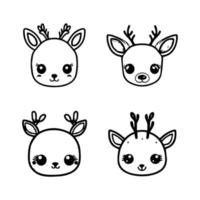 Bring the forest to your project with our cute anime deer head collection. Each one Hand drawn with love, these illustrations are sure to add a touch of woodland charm vector