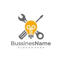 Mechanic Bulb logo vector template. Creative Bulb logo design concepts