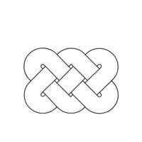 Celtic Knot Wave Braid Line Pattern Hand Drawn Coloring Symbol Vector