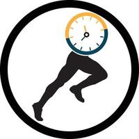 Time run vector logo template. This design use clock and forr symbol. Suitable for management.