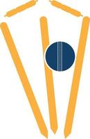 Cricket wickets and ball logo. Wicket and bails logo. Cricket championship logo. Cricket logo vector