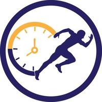 Time run vector logo template. This design use clock and forr symbol. Suitable for management.