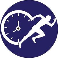 hora correr vector logo modelo. esta diseño utilizar reloj y para símbolo. adecuado para gestión.