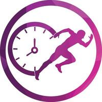 Time run vector logo template. This design use clock and forr symbol. Suitable for management.